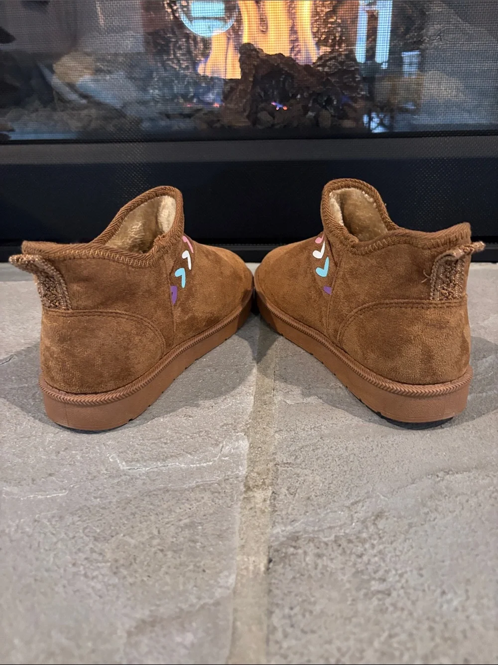 Blowfish Malibu Cedar bootie,microsuede upper, faux shearling lining,slip on